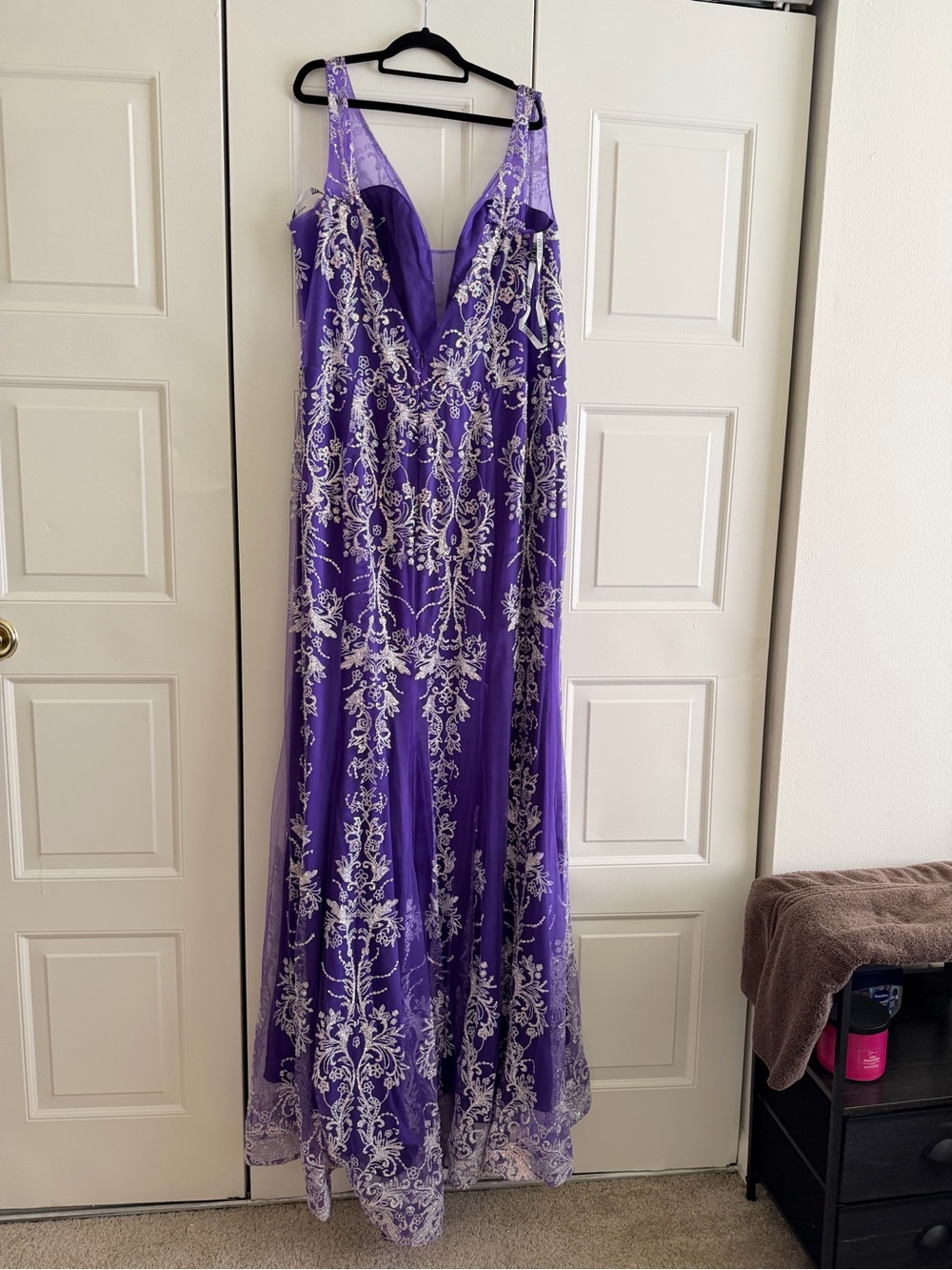 Windsor Neon Orange Sequin Prom Gown - Picture 4 of 4